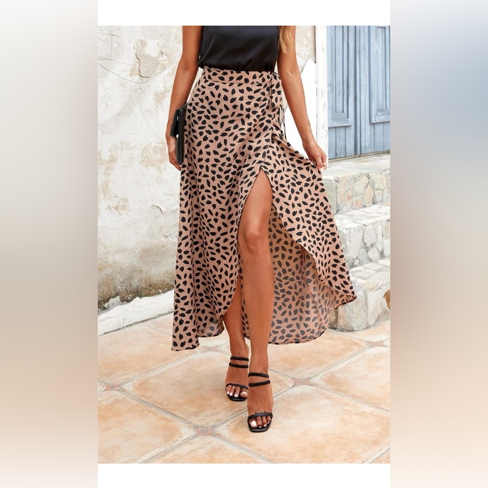Printed Self-Tie Wrap Skirt (M)